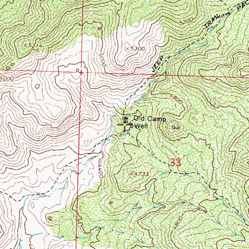 Topographic Map of Old Camp Well, AZ