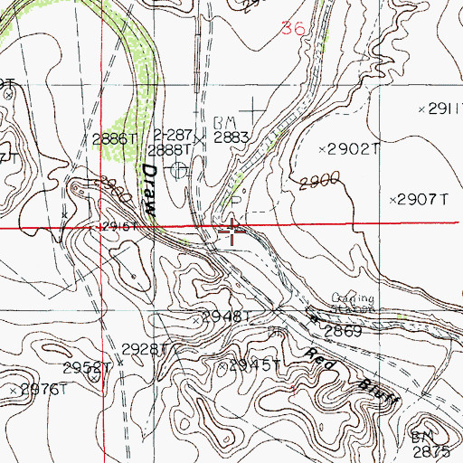 Topographic Map of Red Bluff Draw, NM