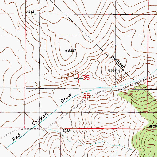 Topographic Map of Red Canyon Draw, NM