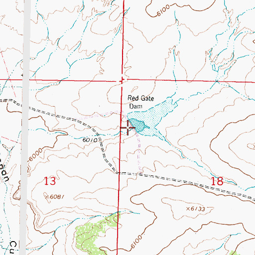 Topographic Map of Red Gate Dam, NM