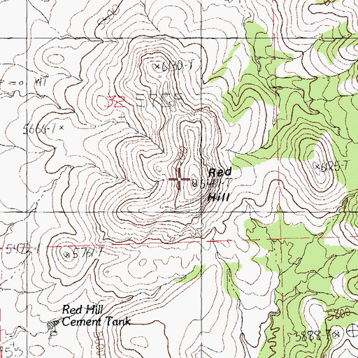 Topographic Map of Red Hill, NM