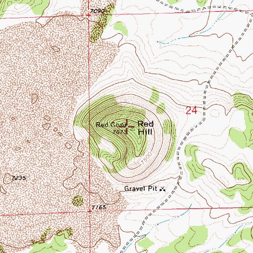 Topographic Map of Red Hill, NM