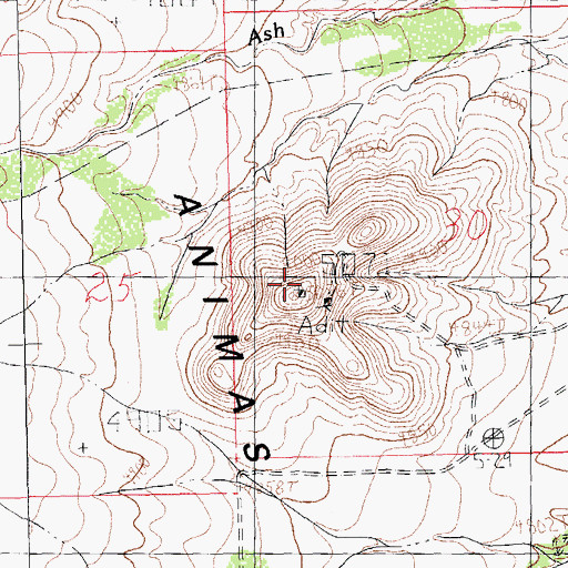Topographic Map of Red Hill Mine, NM