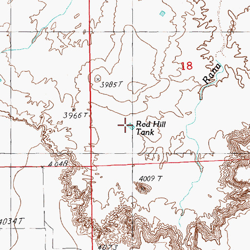 Topographic Map of Red Hill Tank, NM