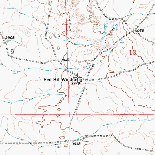 Topographic Map of Red Hill Windmill, NM