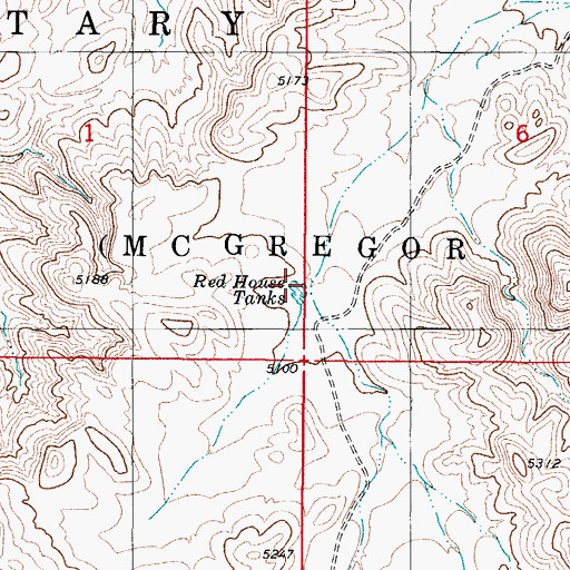 Topographic Map of Red House Tanks, NM
