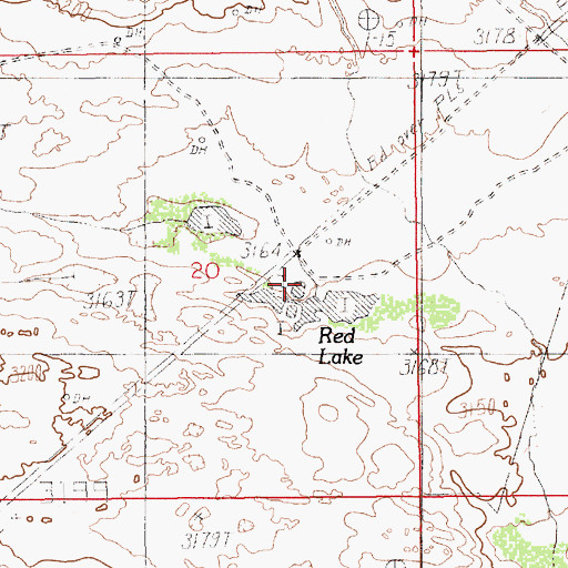 Topographic Map of Red Lake, NM