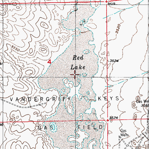 Topographic Map of Red Lake, NM
