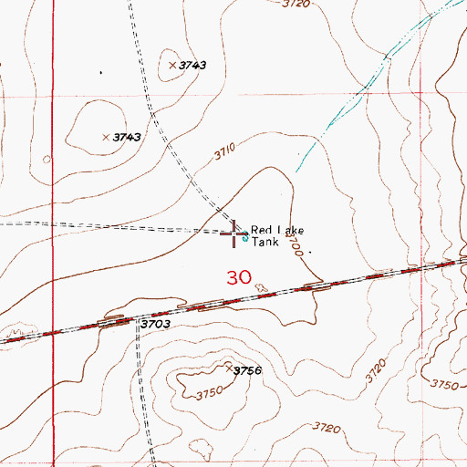Topographic Map of Red Lake Tank, NM