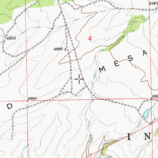 Topographic Map of Red Mesa, NM