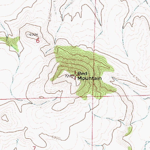 Topographic Map of Red Mountain, NM