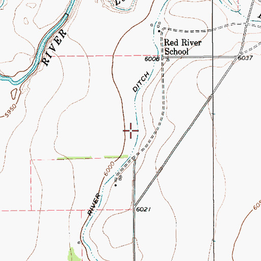 Topographic Map of Red River Ditch, NM