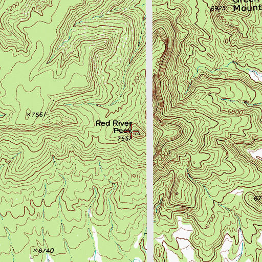 Topographic Map of Red River Peak, NM