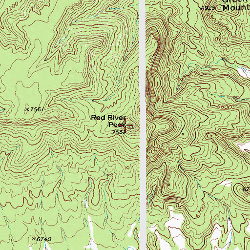 Topographic Map of Red River Peak, NM