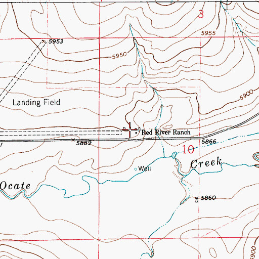 Topographic Map of Red River Ranch, NM
