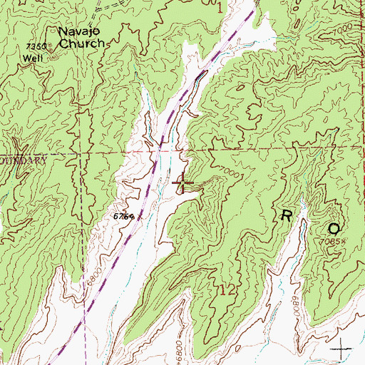 Topographic Map of Red Rocks, NM