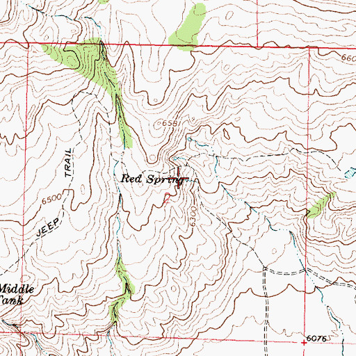 Topographic Map of Red Spring, NM