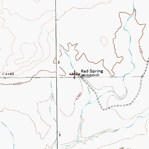 Topographic Map of Red Spring Windmill, NM