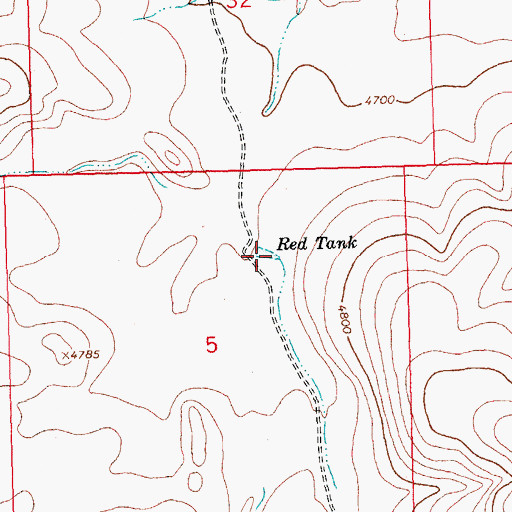 Topographic Map of Red Tank, NM