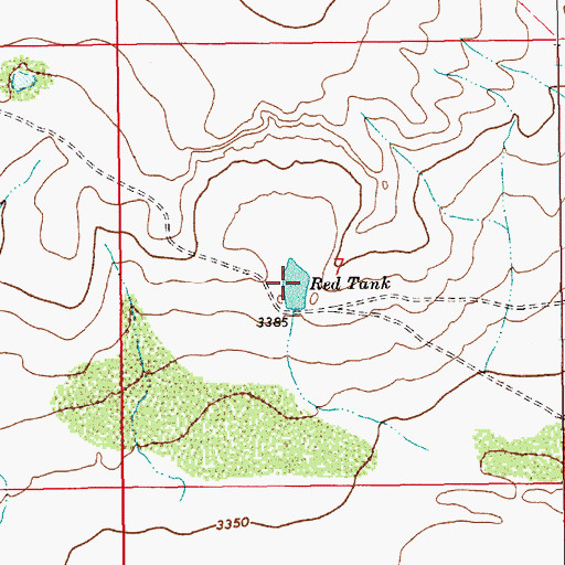 Topographic Map of Red Tank, NM