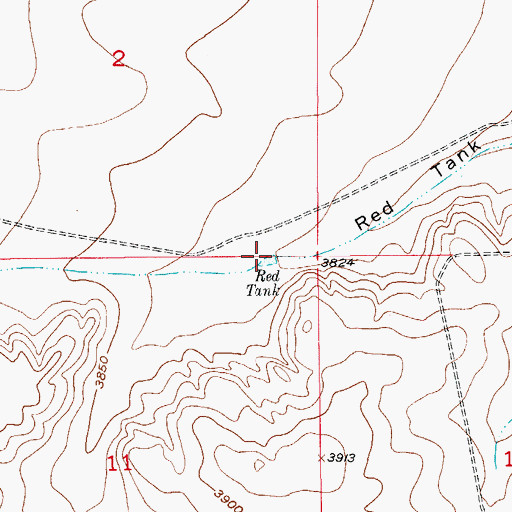 Topographic Map of Red Tank, NM