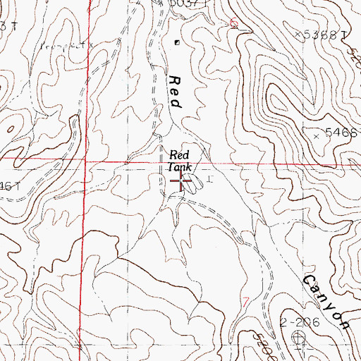 Topographic Map of Red Tank, NM