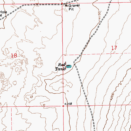 Topographic Map of Red Tank, NM