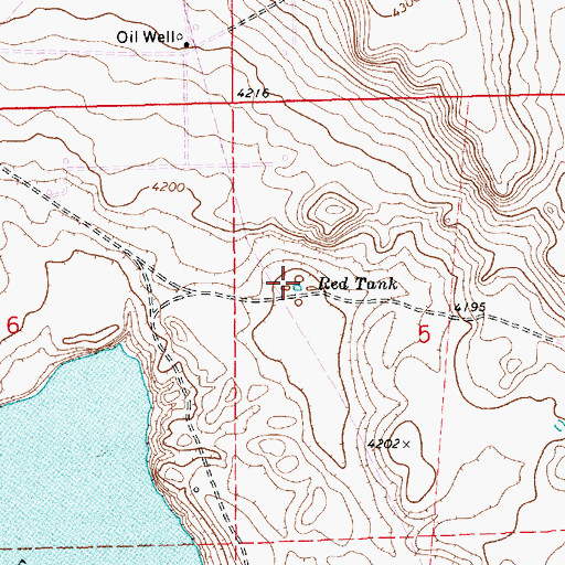 Topographic Map of Red Tank, NM