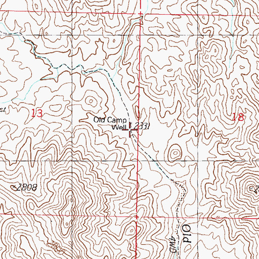 Topographic Map of Old Camp Well, AZ