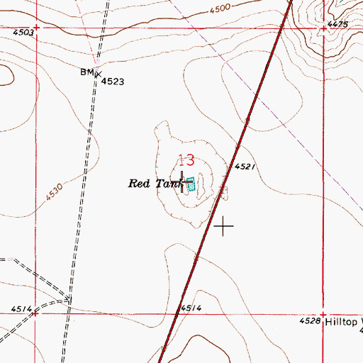 Topographic Map of Red Tank, NM