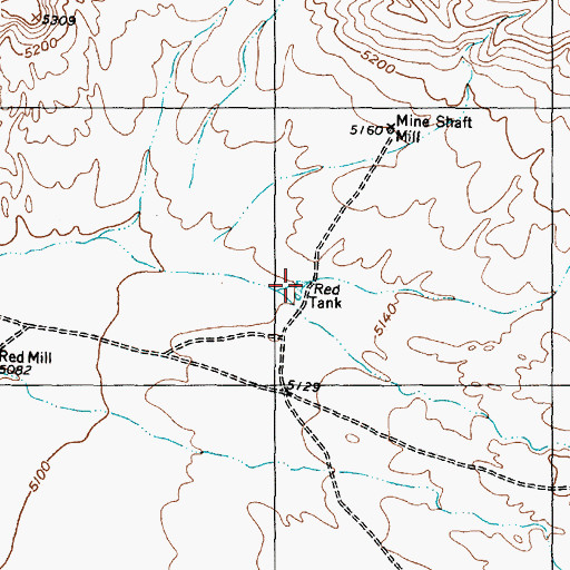 Topographic Map of Red Tank, NM