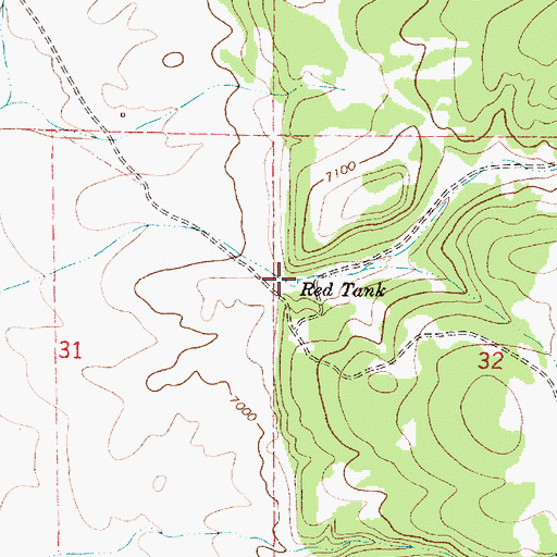 Topographic Map of Red Tank, NM