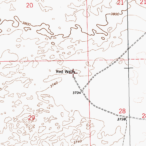 Topographic Map of Red Well, NM