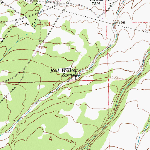 Topographic Map of Red Willow Spring, NM