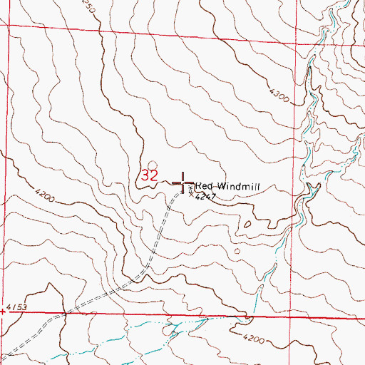Topographic Map of Red Windmill, NM