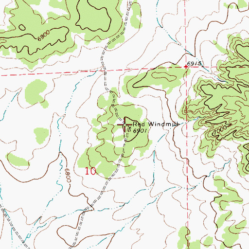 Topographic Map of Red Windmill, NM