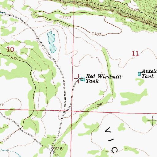 Topographic Map of Red Windmill Tank, NM