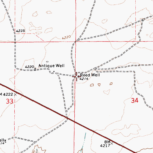 Topographic Map of Reed Well, NM