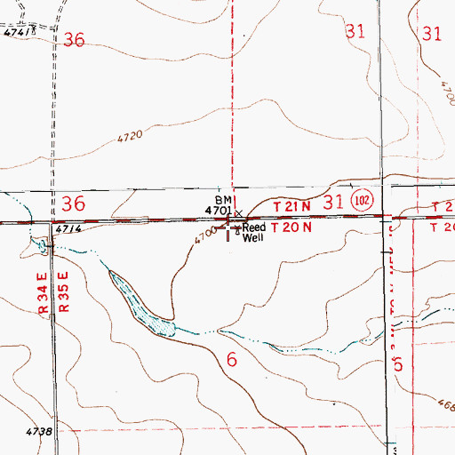 Topographic Map of Reed Well, NM