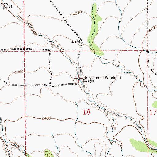 Topographic Map of Registered Windmill, NM