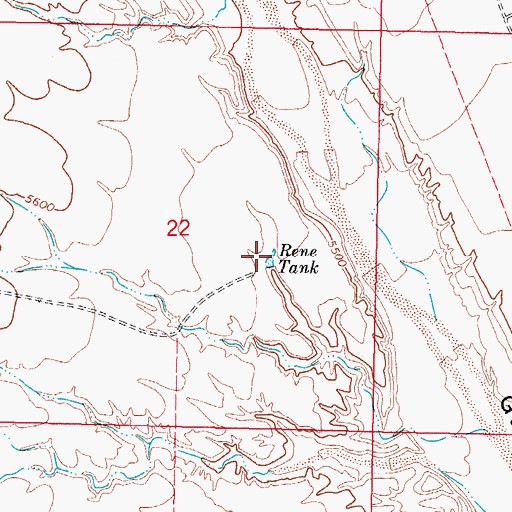 Topographic Map of Rene Tank, NM