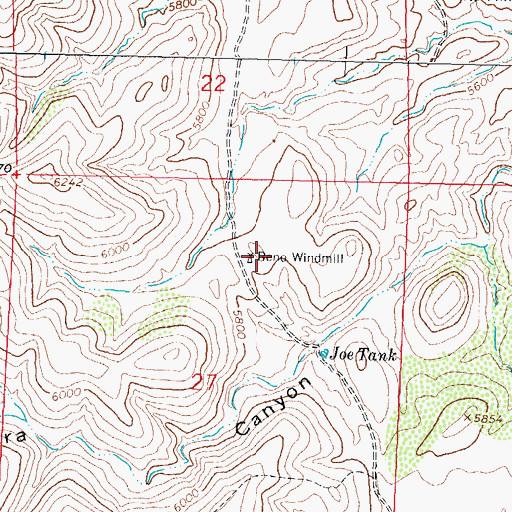 Topographic Map of Reno Windmill, NM
