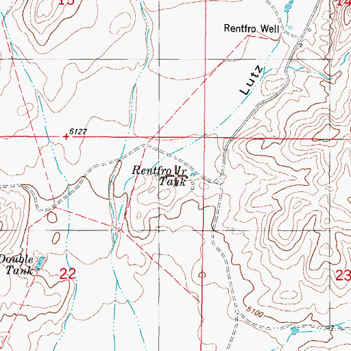 Topographic Map of Rentfro Junior Tank, NM