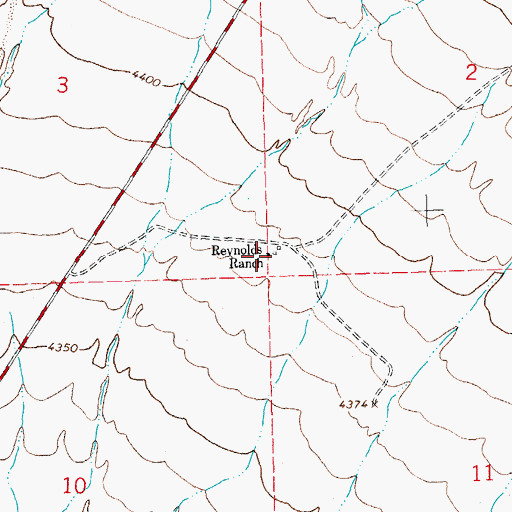 Topographic Map of Reynolds Ranch, NM