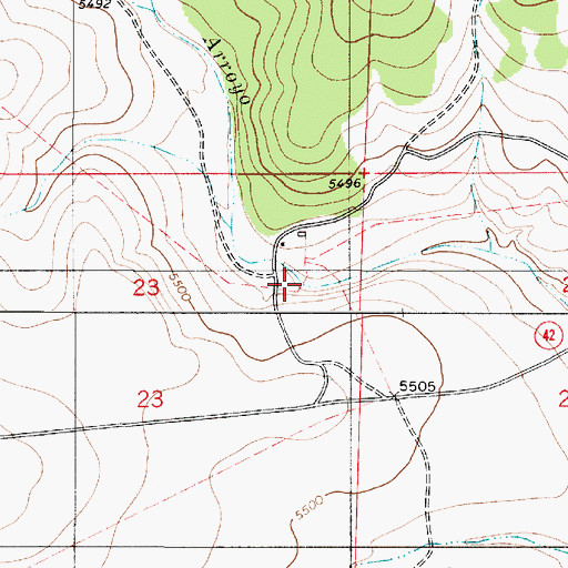 Topographic Map of Reynolds Ranch, NM