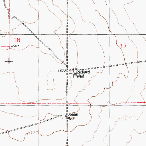 Topographic Map of Rickard Well, NM