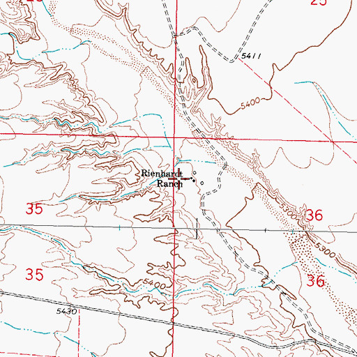 Topographic Map of Rienhardt Ranch, NM