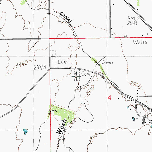 Topographic Map of Old Central Cemetery, AZ