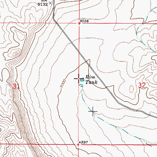 Topographic Map of Rim Tank, NM