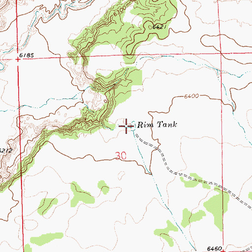 Topographic Map of Rim Tank, NM